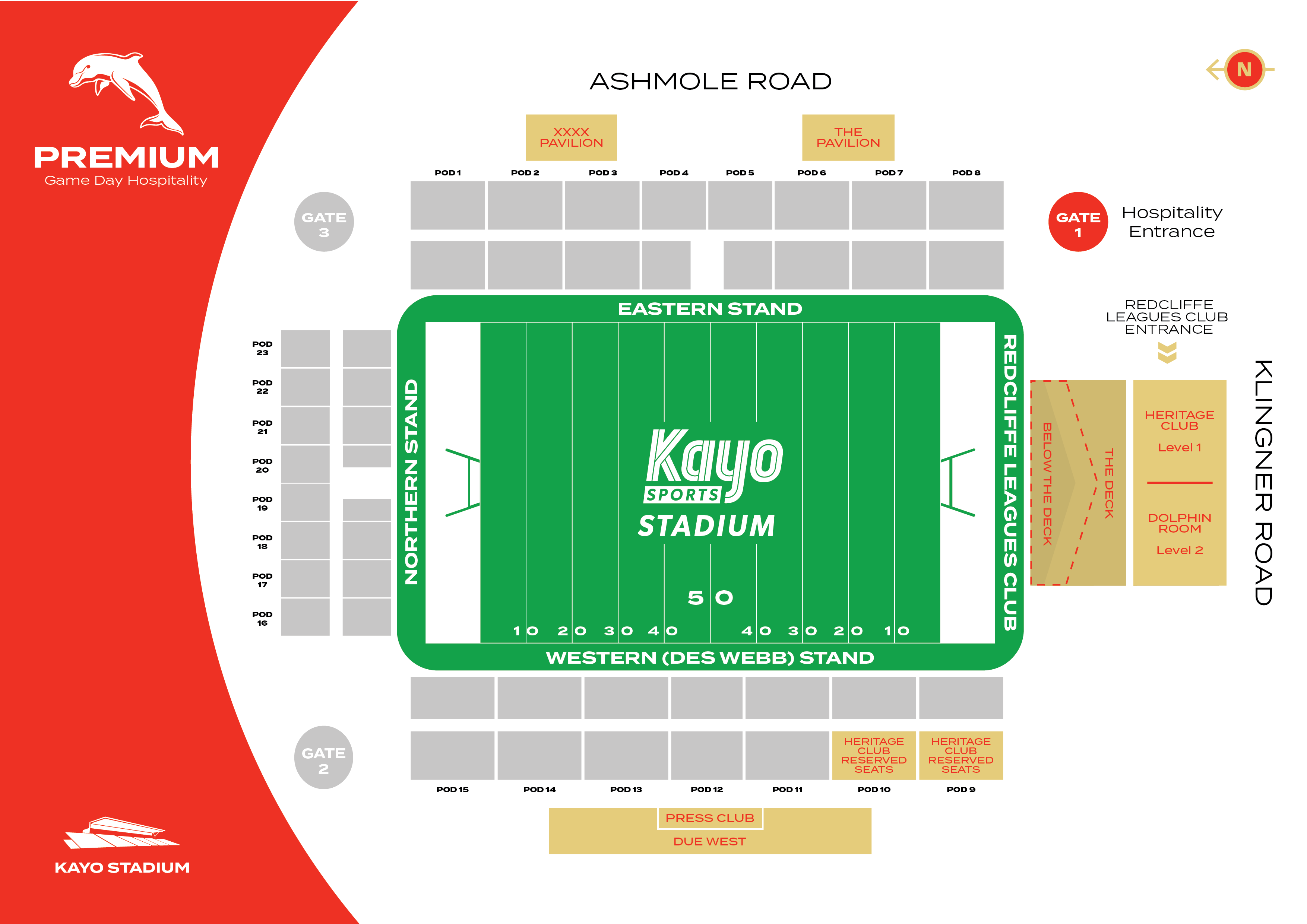 Dolphins Hospitality Kayo Stadium Map