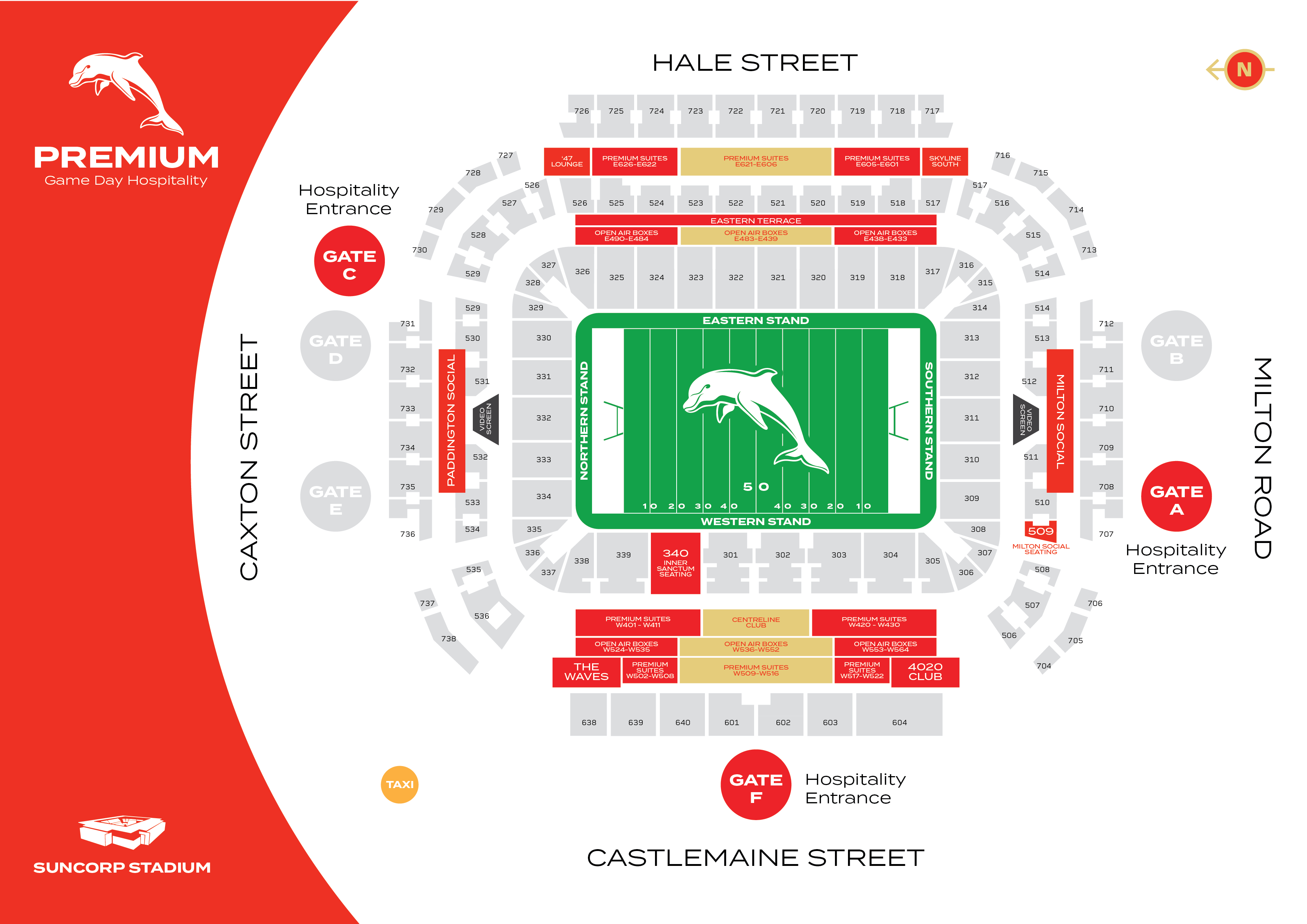 Suncorp Stadium Hospitality Map